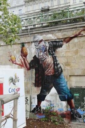 Fintan Magee's work in Vienna: <i>Queensland Rioter</i>.