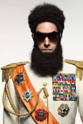 Sacha Baron Cohen in character as Admiral General Aladeen.