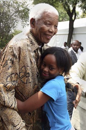 Accident ... Nelson Mandela with his great-granddaughter Zenani in December 2008.