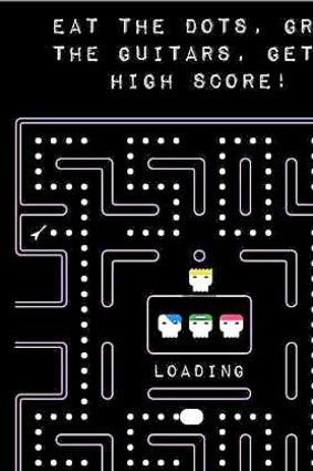 Screen grab from 5 Seconds of Summer's Pac-Man inspired video game #Hungry5SOS which is being used to market the band's news EP, Don't Stop.