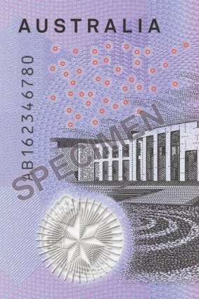 One side of the new $5 note. 