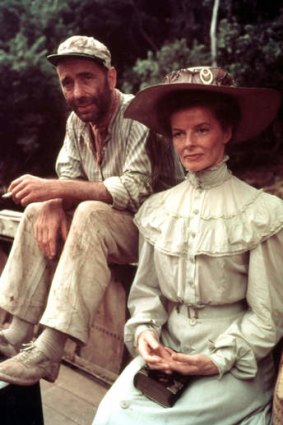 Rose and Charlie ... Katharine Hepburn and Humphrey Bogart in  scenes from the 1951 film <i>The African Queen</i>, that saw Bogey win his only Oscar.