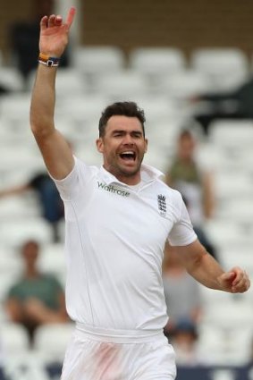 Investigated: England's James Anderson celebrates after taking the wicket of India's Ravindra Jadeja on the final day of the first cricket Test match between England and India at Trent Bridge.