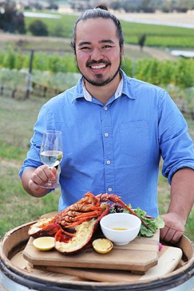 Adam Liaw gets to grips with lobster in Tasmania in <i>Destination Flavour</i>.