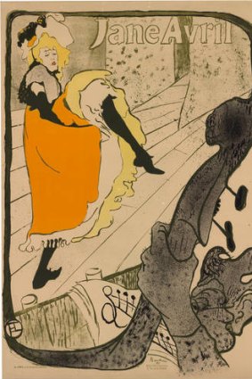 Lautrec's lithograph poster of dancer Jane Avril.
