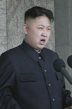 Kim Jong-un at yesterday's parade.