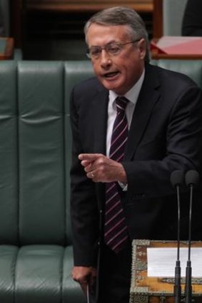 Treasurer Wayne Swan during Question Time on Tuesday.