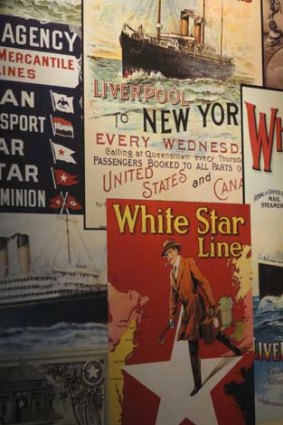 A White Star Line display at Titanic Belfast museum.