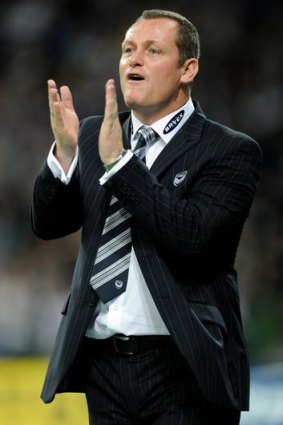 Victory's coach Jim Magilton in his first game.