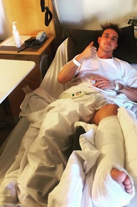 Mitch Wallis post surgery, on his Instagram account.