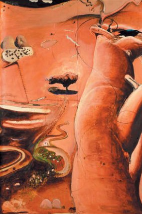 Tonight the spotlight will be on Brett Whiteley's <i>Sloping up on the Olgas (1) (With Crow)</i>.