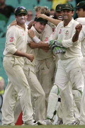 The Australian cricket team in Sydney, 2008.