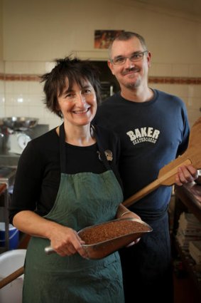 Lyndall Francis and Iain Banfield at Fruition Bakery.