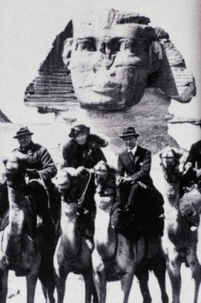 Winston Churchill, Gertrude Bell and T.E. Lawrence in Egypt in 1921.