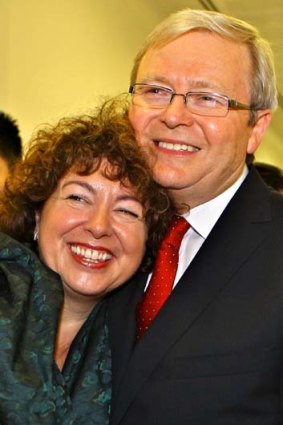"We will now take our leave" &#8230; Therese Rein and Kevin Rudd.