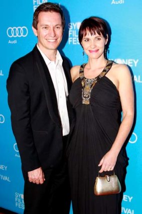 Rove with wife Tasman Walton at the Sydney Film Festival earlier this year.
