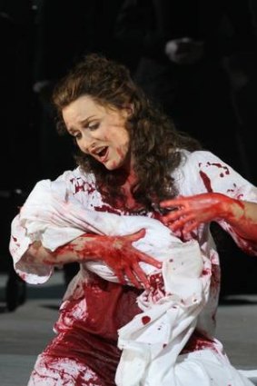 The strain and the stain: Emma Matthews is soaking with blood in <i>Lucia di Lammermoor</i>.