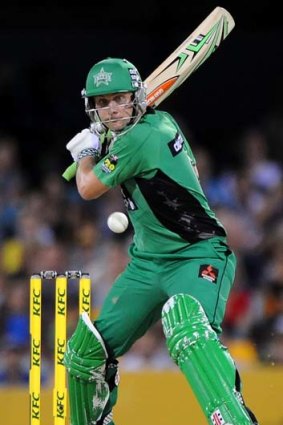 Luke Wright on the attack for the Stars against the Brisbane Heat. The opener made 37 from 33 balls.