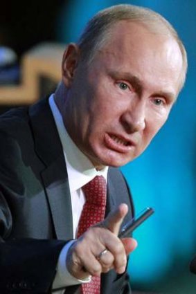 Russia's President Vladimir Putin ask why the West is arming rebels who eat the organs out of dead solidiers.