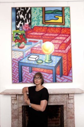 "You do have a certain responsibility" … Alison Burton in front of her late husband's 1992 work, "Deluxe Setting".