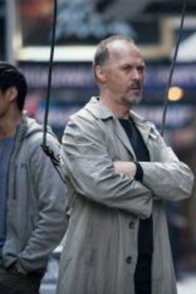 Wired: Michael Keaton and Alejandro Gonzalez Inarritu on the set of <i>Birdman</i>. Inarritu says anything can happen in the mind of Keaton's character.