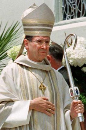 Stripped ... retired Los Angeles Cardinal Roger Mahony was relieved of his duties by his successor, Archbishop Jose Gomez in 2011.