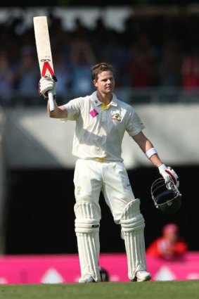 Smith saves the day: Steve Smith brings up his second hundred of the series.