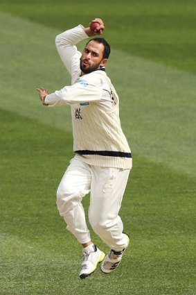 No comment: Fawad Ahmed is keeping his eye on the ball.