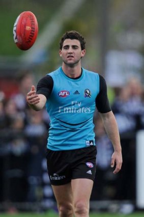 Out of the nest: Young Magpie Alex Fasolo is confident of a solid performance against Geelong - if he gets the chance.
