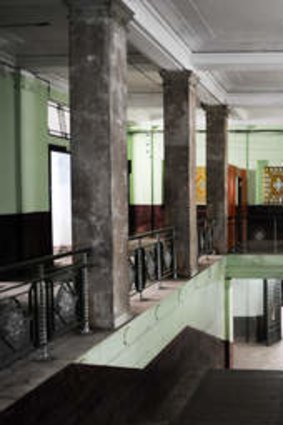 Office space ... The grand interior lobby of  former government offices in Yangon's waterfront precinct.