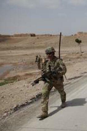 Australian soldiers from the Provincial Reconstruction Team (PRT), during an operation to inspect a new road in the Oruzgan province, in Afghanistan.