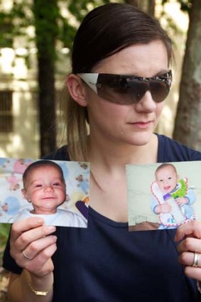 Heartbreak ... Sandra Bernobic with photos of her son, Elijah Slavkovic.
