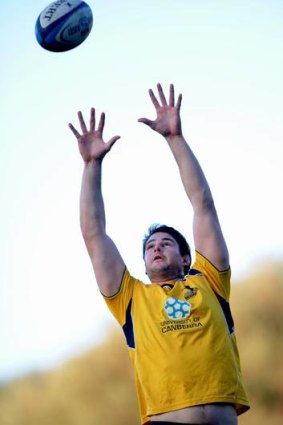 Brumbies player, Sam Carter during training at Brumbies HQ, Griffith.