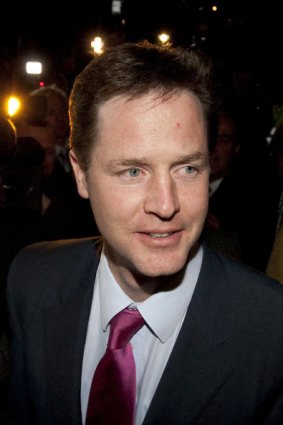 Nick Clegg at party headquarters.
