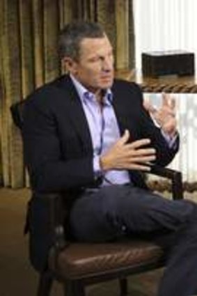 Armstrong being interviewed by Oprah Winfrey last year.