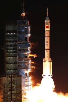 Rendezvous in space: China's Shenzhou VIII rocket blasts off from the Gobi Desert.