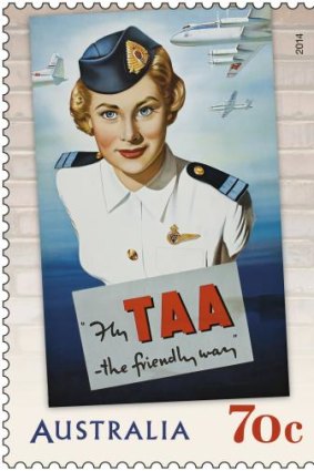 Air mail: A new Australia Post stamp features a vintage TAA advertisement.