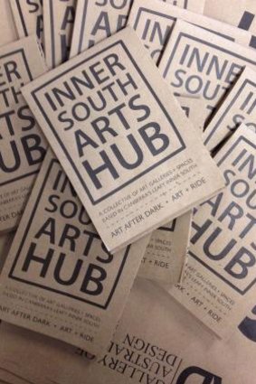 Brochures promoting the Inner South Arts Hub locations.