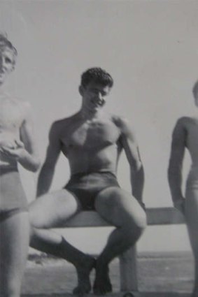 Hafey as a young man at the beach.