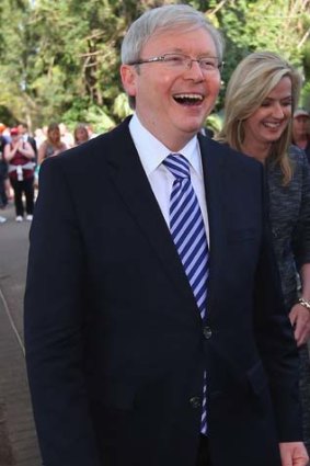 Kevin Rudd on the campaign trail.