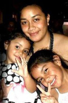 Anamalia Taufa with her daughters La'Haina, 6, and Kahlani, 3.