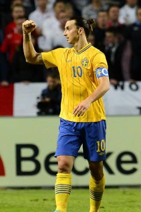 Goal machine ... Sweden's four-goal freak show Zlatan Ibrahimovic.