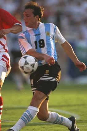 Balba in action against Bulgaria at the 1994 World Cup.