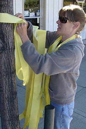 A yellow ribbon honours a captive in his Idaho home town.
