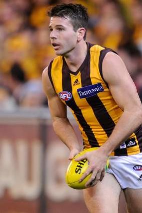 Jonathan Simpkin in action at the MCG this year against Geelong.