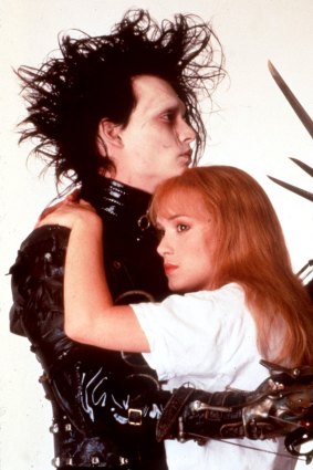 Johnny Depp and Winona Ryder in <i>Edward Scissorhands</i>.
