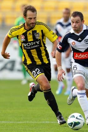 On the run: Victory's Leigh Broxham makes a break in Wellington.