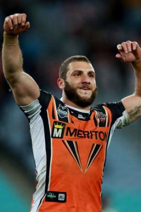 Tough love &#8230; Farah celebrates after a golden-point win against Newcastle.