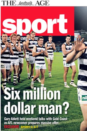 Yesterday's sport cover.