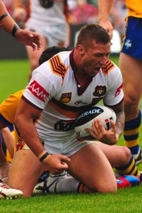 Making himself heard ... Tariq Sims.